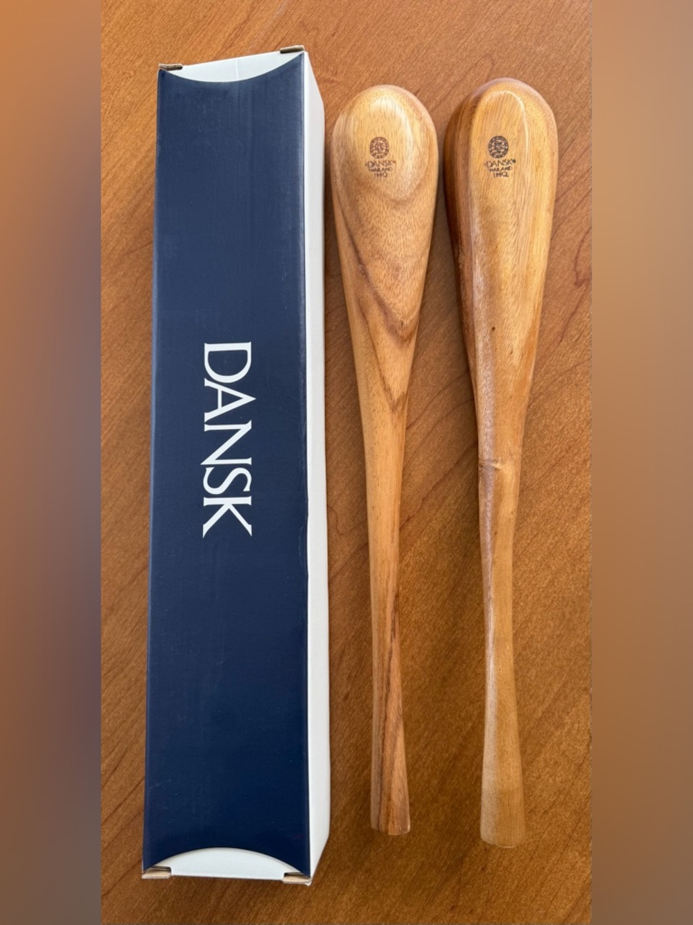 Dansk Wooden Salad Servers in Natural Teak wood Brown